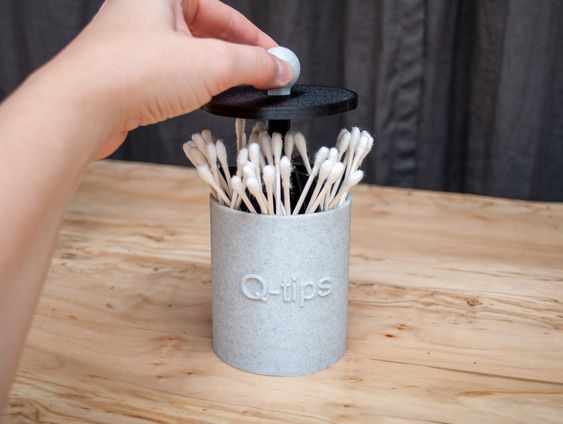 Q-Tips in a bathroom counter