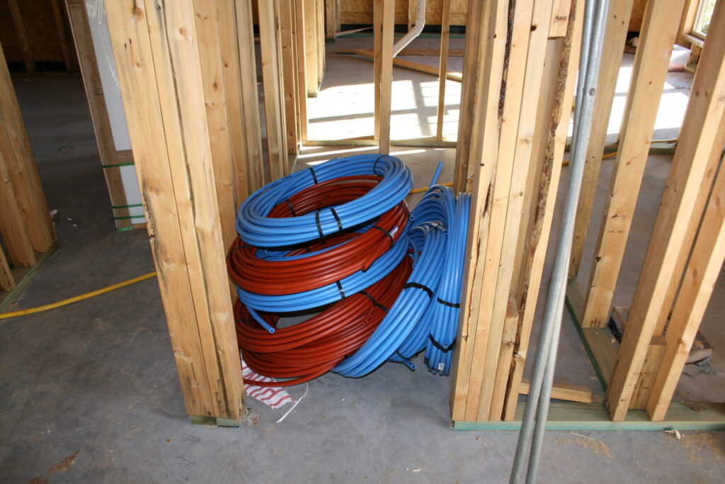 Several rolls of Pex-B for hot and cold water