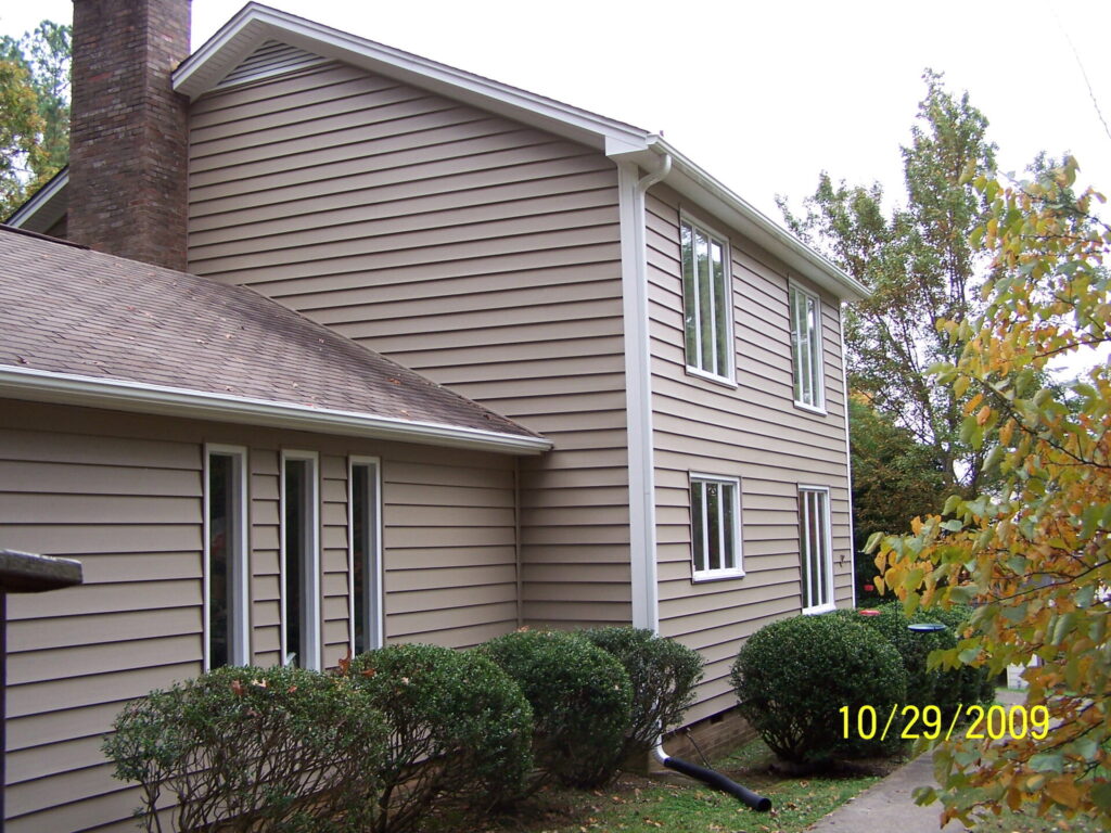 Vinyl siding we installed on the facade of our house a few years ago 